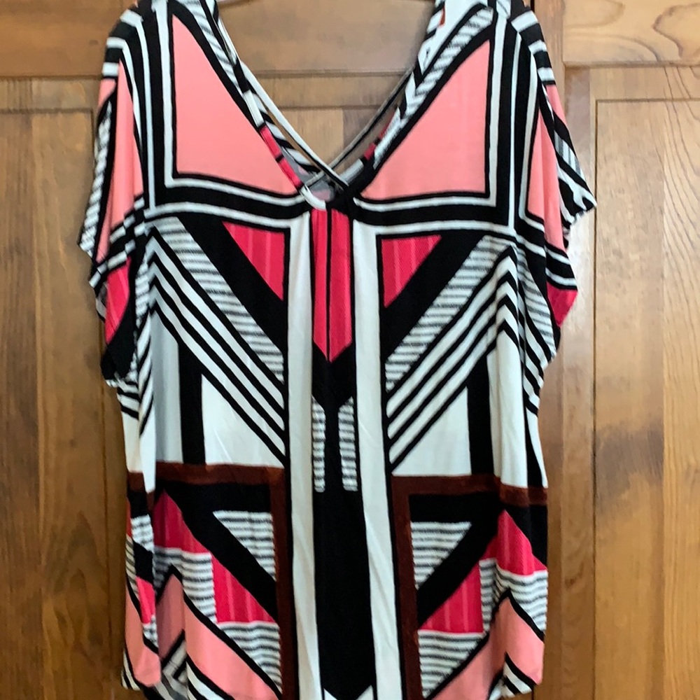 Shirt multi colored pink white black